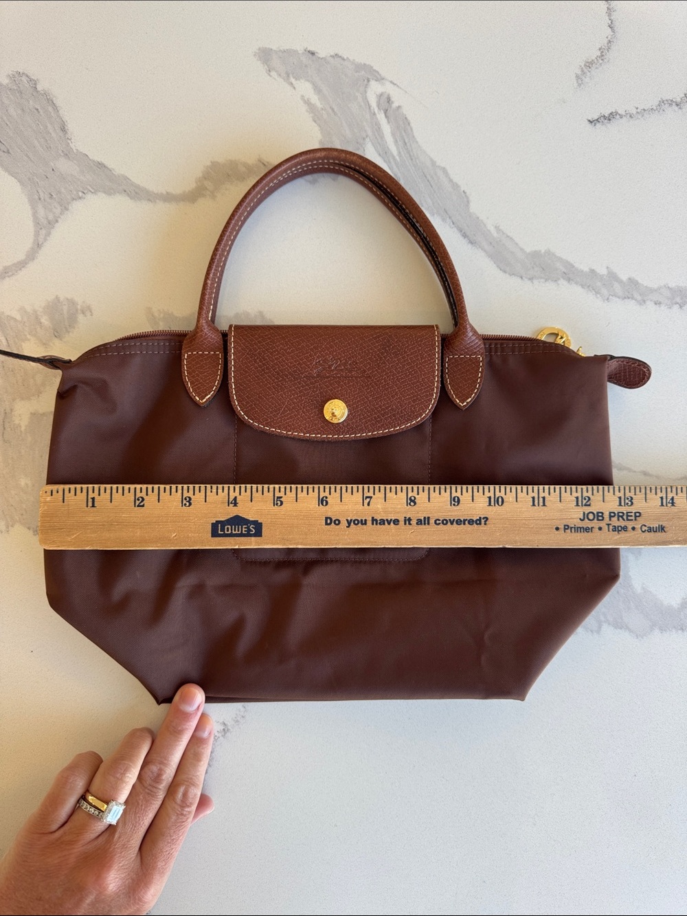 Vintage Longchamp Le Pliage Small bag Mocha brown Made in France as seen on Kate - Picture 13 of 14